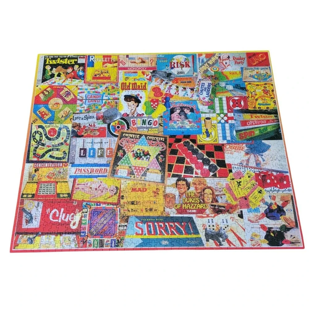 2013 White Mountain 1000 Piece Puzzle Games We Played #9245 EUC Complete